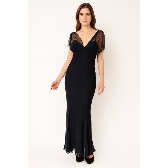 Jones New York Dress 10 Long Formal Evening Bias Cut Art Deco Romantic Feminine - Picture 1 of 11